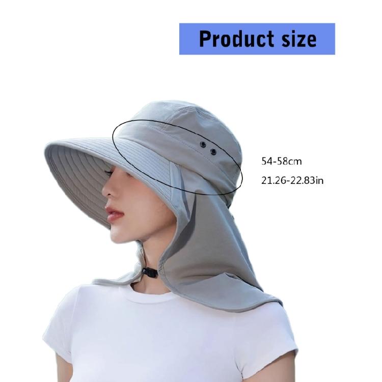 Women Sun Hat Bucket Hat with Large Shawl for Travel Hiking Shopping