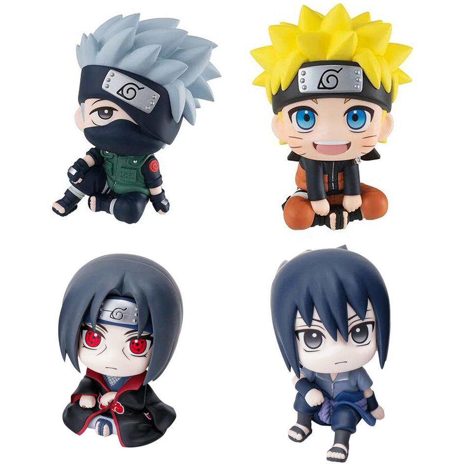 Naruto Anime Figuur Naruto Kakashi Actiefiguur Q Versie Kawaii Sasuke Itachi Figuur Auto Decoratie Verzameling Model Speelgoed