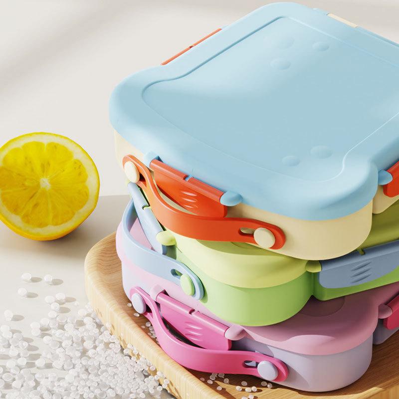 Bento Lunch Box Set Leak Proof Snack Box with Spice Cup & Utensils BPA Free Portable Handle Meal Container for School Travel BBQ