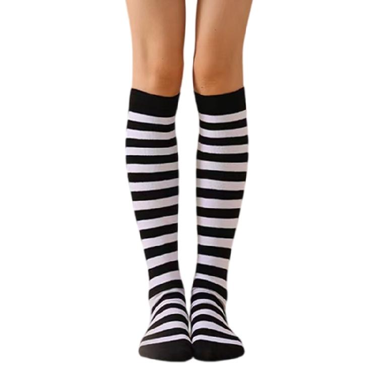 Stripe Knee Highs Socks Stripe Tube Socks Stockings Long Boot Socks for Daily Wear,Halloween Cosplay Party Costume