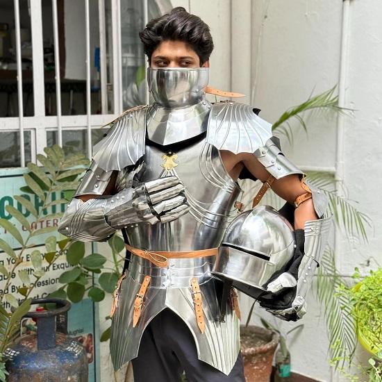 Cosplay Gothic Half Armor Suit Medieval Knight Chest Gauntlets Halloween And Festival Costume