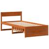 Solid Wood Bed without Mattress Wax Brown 100x200 cm Pine Wood