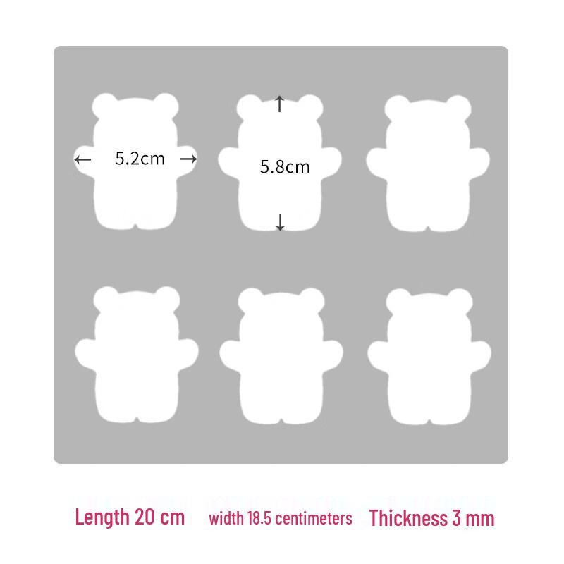 Ruhan Transparent Hugging Bear 6-Cavity Acrylic Baking Mold