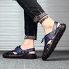 Men's Handmade Stitching Men's Black Sandals Two Wearing Slippers Summer Outdoor Male Footwear Firm Original Beach Men Slippers