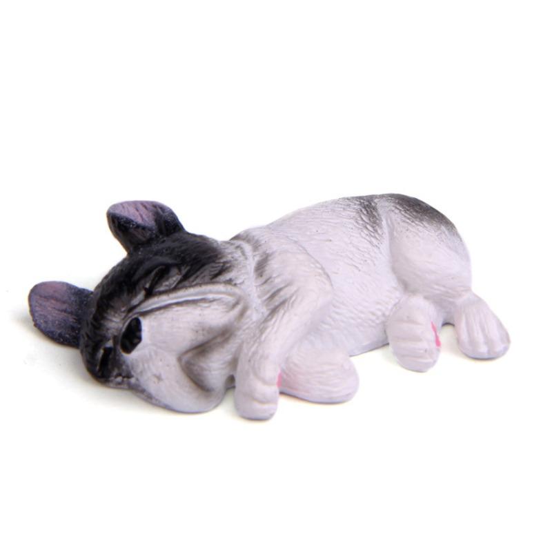 Cute and Sleepy Series Small Bulldog Model Shiba Inu Figurine Phone Case Material Figurine