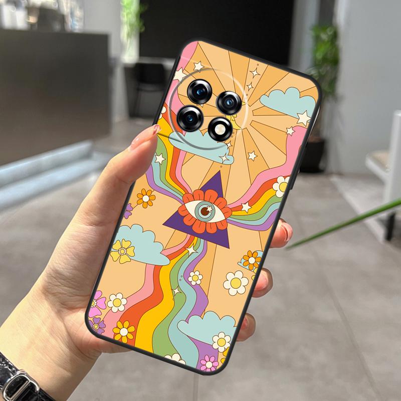 

retro Groovy hippie boho rainbow Case For OnePlus Nord 5 CE 2 3 4 Lite N20 N30 OnePlus 15 R 13 12 11 10 Pro 10T 12R 13R Cover OnePlus 13R