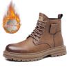 Men's Retro High-Top Winter Martin Boots - Warm Leather Snow Shoes with Velvet Lining