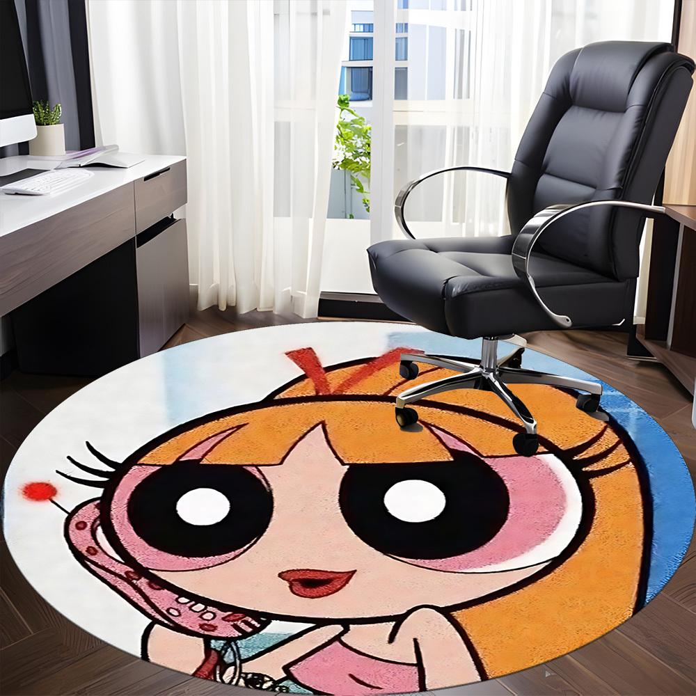 Powerpuff Girls Office Round Area Rug, Under Office Chairs Bedroom Living Room Home Decor a0908198
