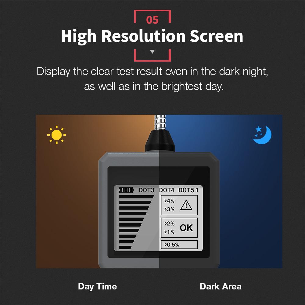 Auto Brake Fluid Tester Car Brake Oil Tool Oil Quality Test Tool BF200 Water Content Detector Digital LED Display