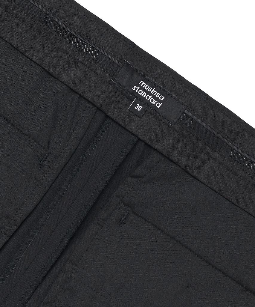 MUSINSA STANDARD [Cooltandard] Real Wide Hidden Banding Slacks [Dark Gray]