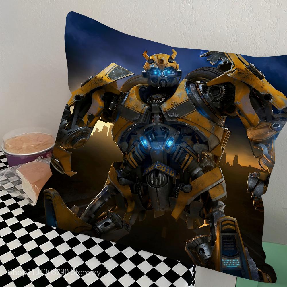 Anime Movie B-Bumblebee Pillow Case Square Pillow Bedroom Sofa Leisure Comfort Cushion Car Living Room Home Decoration