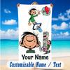 Beach Towel Custom Name Text, Quick Dry Large Towel For Beach HomeGaston Lagaffe