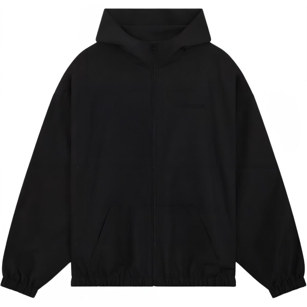 We11done Letter Zipper Long Sleeve Hooded Jacket Men jackets Black WD-JP2-24-078-M-BK