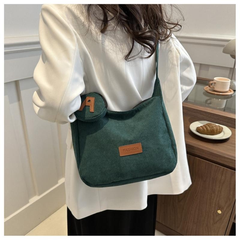 2024 NEW Crossbody Bag Corduroy Shoulder Bags Large Capacity School Book Bag Fashion Bags for Teen Girl Student