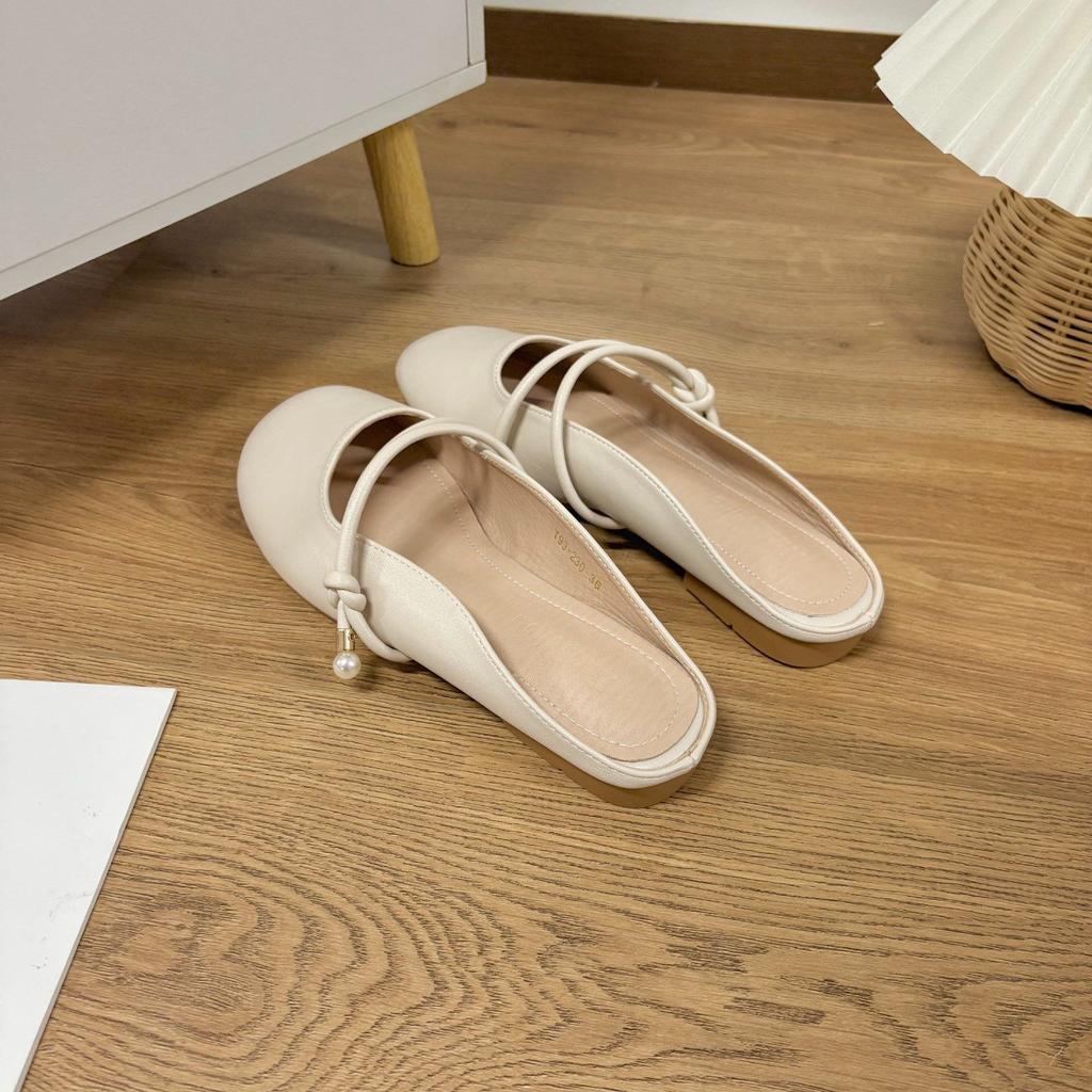 One-pedal Lazy Shoes French with Skirt Bag Head Half Slippers Women's Summer Wear 2025 New Single Shoes Sandals