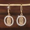 Orecchini pendenti Vergine Maria per donna, ganci per orecchini in zircone rotondo scintillante, regalo di gioielli di moda