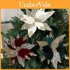 Simulated Flower Pendant With Sequins Design Christmas Home Decoration Prop For Holiday Decor And Diy Wreaths