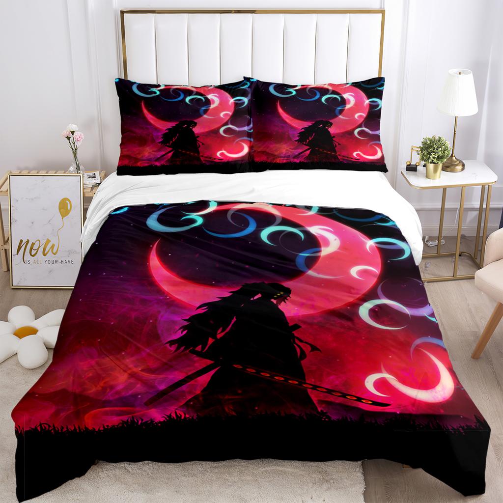 Anime Demon Slayer Potisk Ložní Soupravy 2/3 kusy Nezuko Ložní Prádlo Queen Double Single King Size Sada Povlaku na Přikrývku Děti Dospělí Dárek