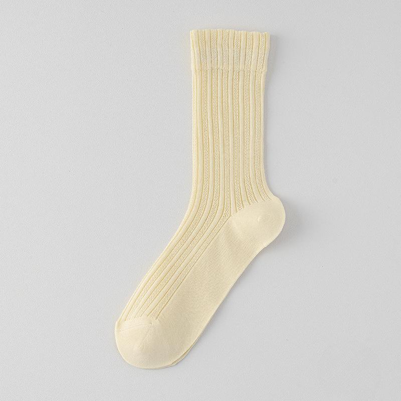 Women's Spring and Summer Thin Women's Mesh Breathable Anti-odor Cotton Socks, Stack Socks, Durable Mid-calf Socks, Boneless Long Socks, Trendy Socks