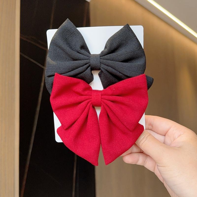 2PCS/Lot Solid Color Grosgrain Ribbon Hair Bows Boutique Hair Clip For Girls Hairgrips New Headwear Kids Hair Accessories Gift