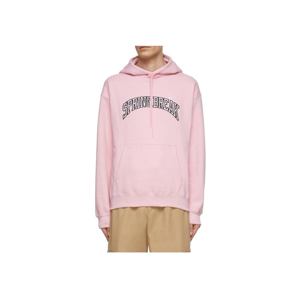 Nike Alphabet Print Loose Hoodie Unisex Tops Soft-Pink DV9051-690