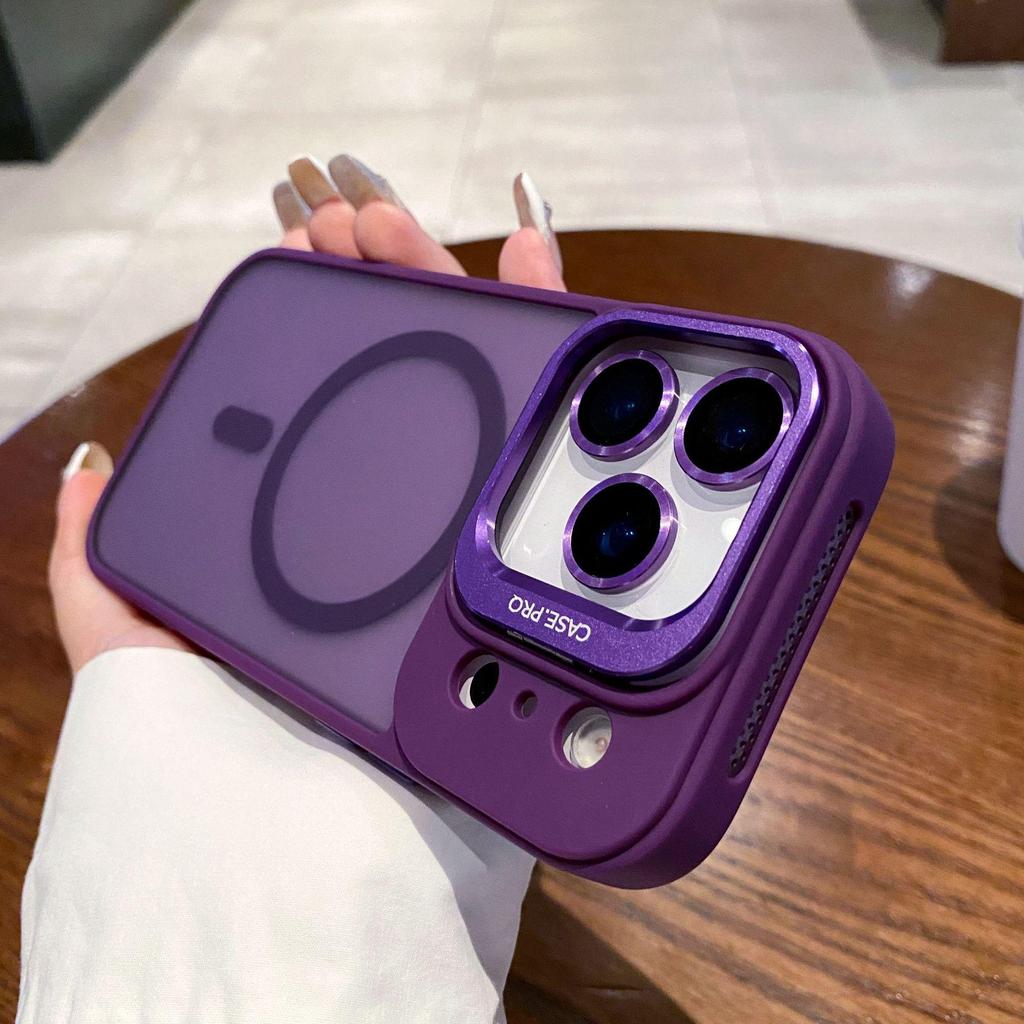 Compatible with iPhone 17 Pro Max, Matte Skin-feel, Magnetic Lens Holder, Apple 16 Drop-proof Protective Case.