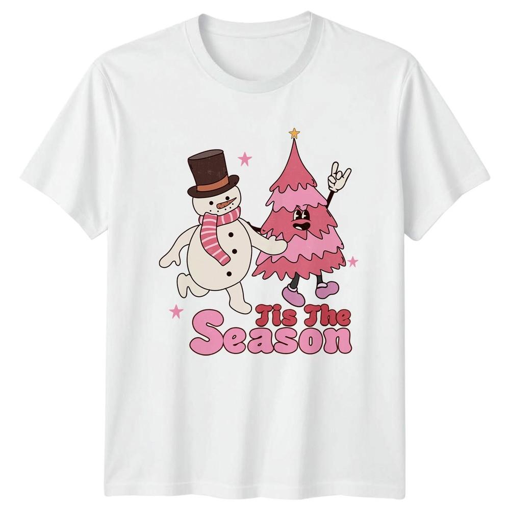 Tis The Season Christmas Holiday Retro Unisexs TShirt Unisexs Graphic Tee S