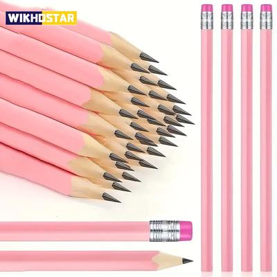 10/20pcs Wooden Pink Wedding Pencil with Eraser, Hb Pencil for School, Art, Office, Drawing, Sketching, Learning