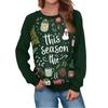 Damenmode Lässig Langarm Weihnachten Bedruckt Rundhals Sweatshirt Top