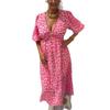 2025 European & American Style V-Neck Plus Size Printed Dress - New Summer Women's Arrivals