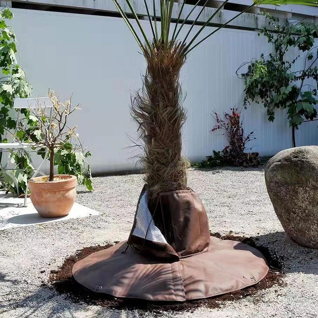 Plant Covers Freeze Protections Palm Tree Root Protector Wrap Winter Cold Weather Frost Blankets Winter Tree Trunk Root Care, Brown