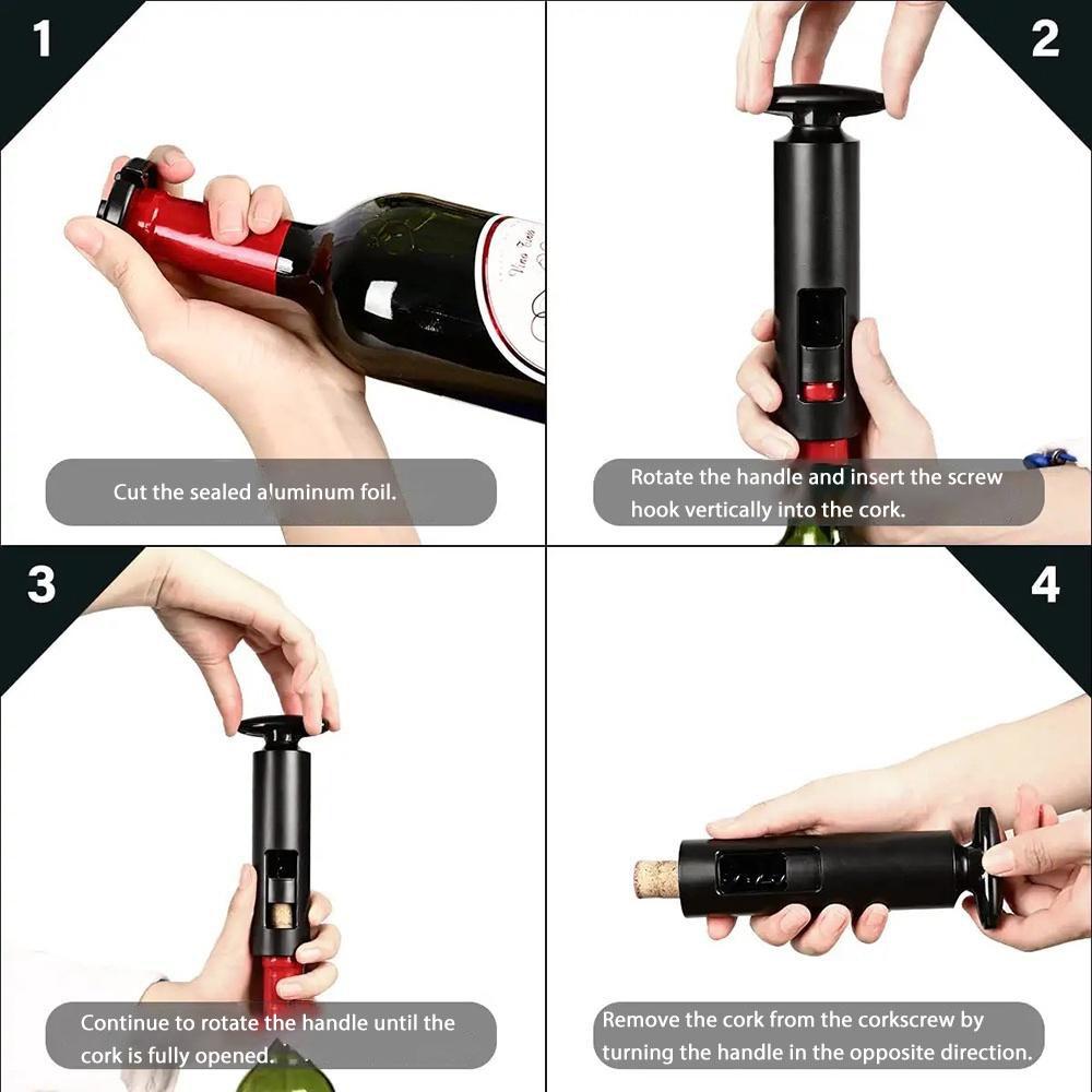 AIKARO - Self Pulling Corkscrew Wine Bottle Opener with Tin Foil Cutter