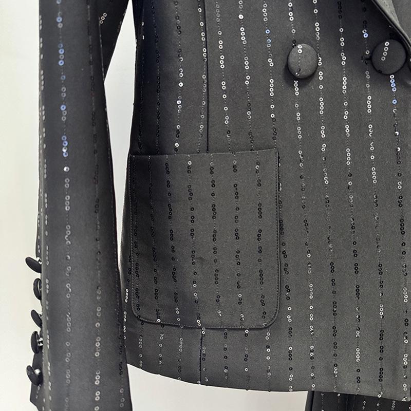 High Street Fashion Sequin Glitter Suit Jacket & Trousers Set - Early Spring 2026