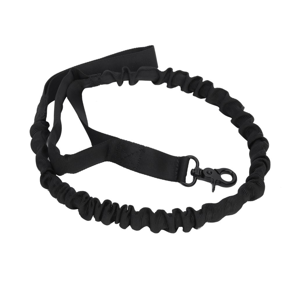 Taktyczny nylonowy treningowy elastyczny smycz dla psa do chodzenia, kempingu czarny