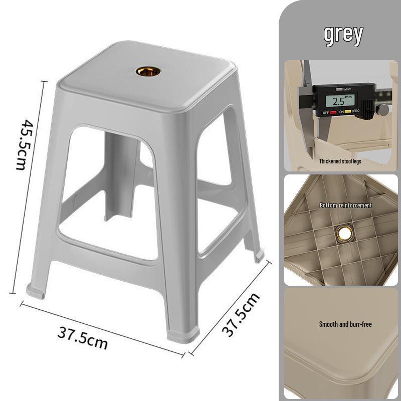 Stackable Non-Slip Sturdy Plastic Square Stool for Home, Kitchen, Dining