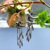 Swallow Willow Leaf Earrings High-End Tassel Long Earrings Women'S Literary Retro Temperament Earrings
