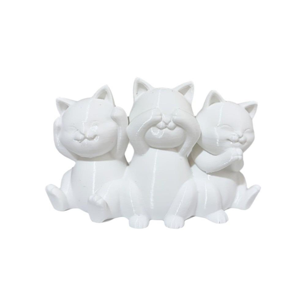 3D Printed Desktop Cat Decorations Creative Cat Ornament Simple Three Cat Statues  Gift