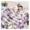 Manta Ligera de Aire Acondicionado 3D Burbuja Felpa Manta de Tiro, Tie Dye Piel Sintética de Conejo Textura Suave Peluda Cama Polar Cálida Acogedora Decorativa