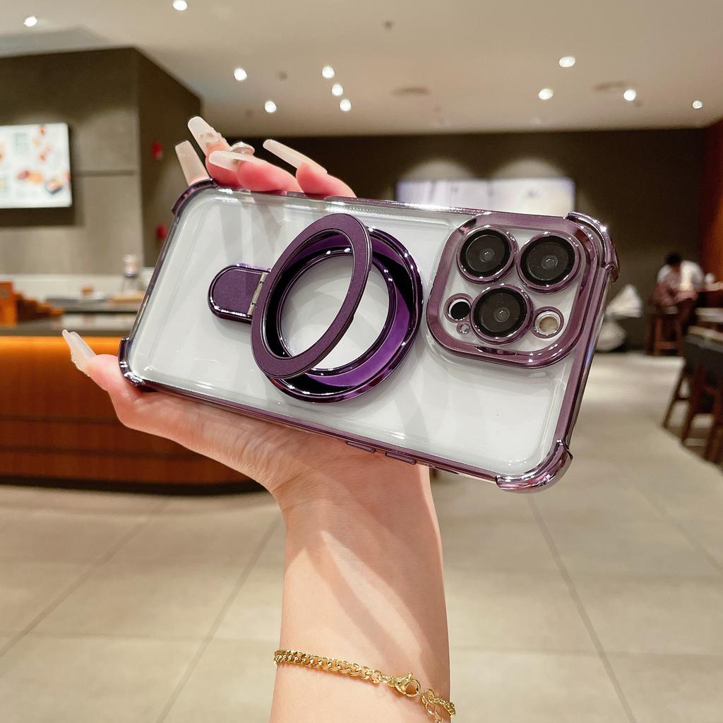 Anwendbar auf transparente magnetische Halterung iPhone17 Handyhülle mit Objektivfolie 15 Apple 16promax Sturzsicher Neues Modell