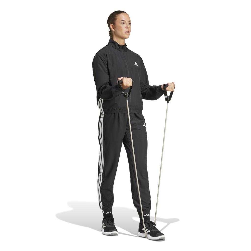 Adidas Train Essentials Woven Women's 3-Stripes Warm-Up Jacket, Black/White (KWC19) (JD6539)