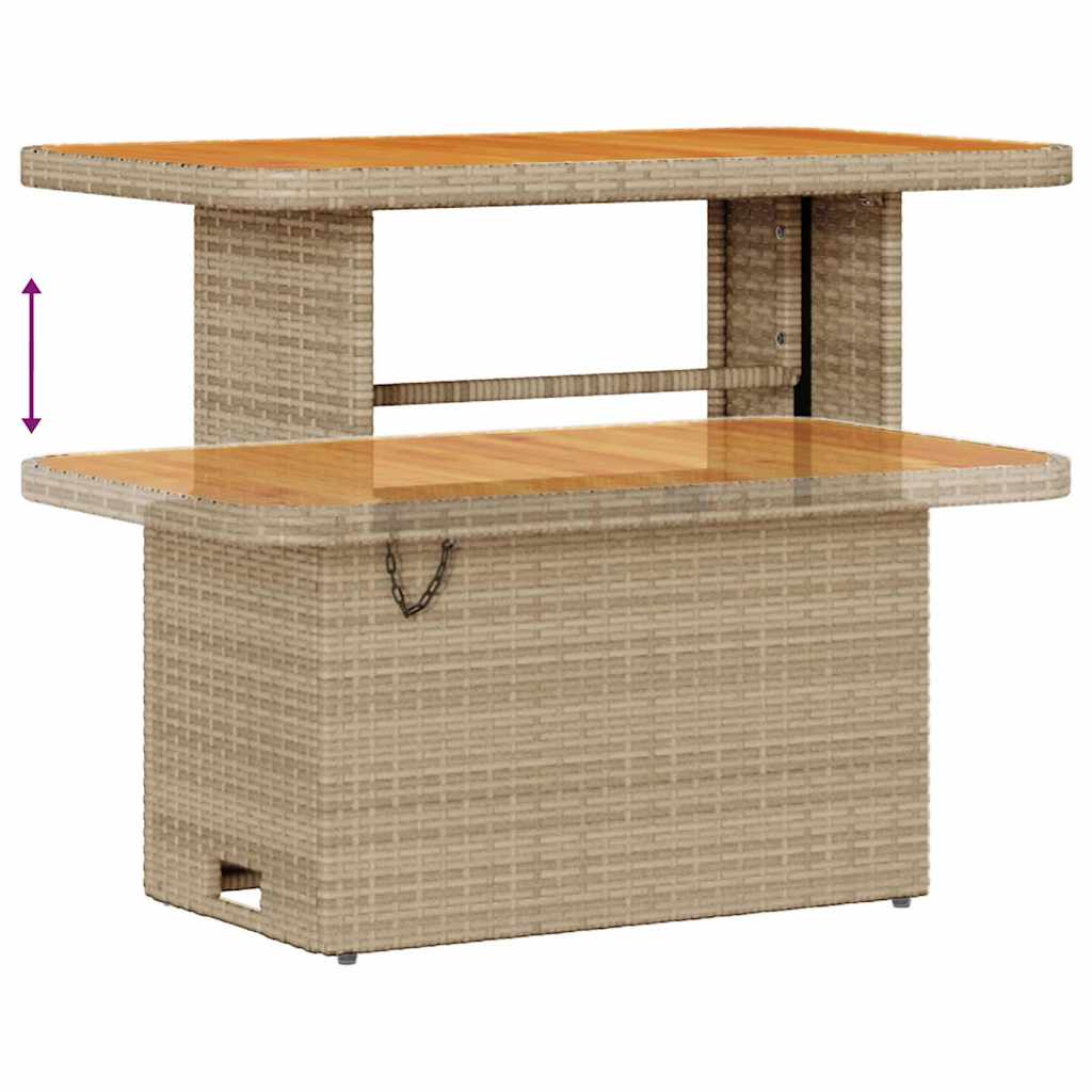 Garden Dining Set Beige Poly Rattan