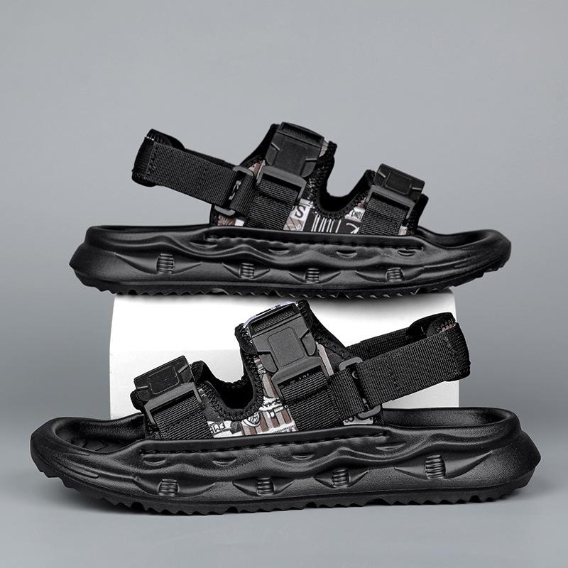 

Sandals men s summer Vietnam driving outside wear one shoe two wear students high-end travel cool slippers Sandal 39 чёрный