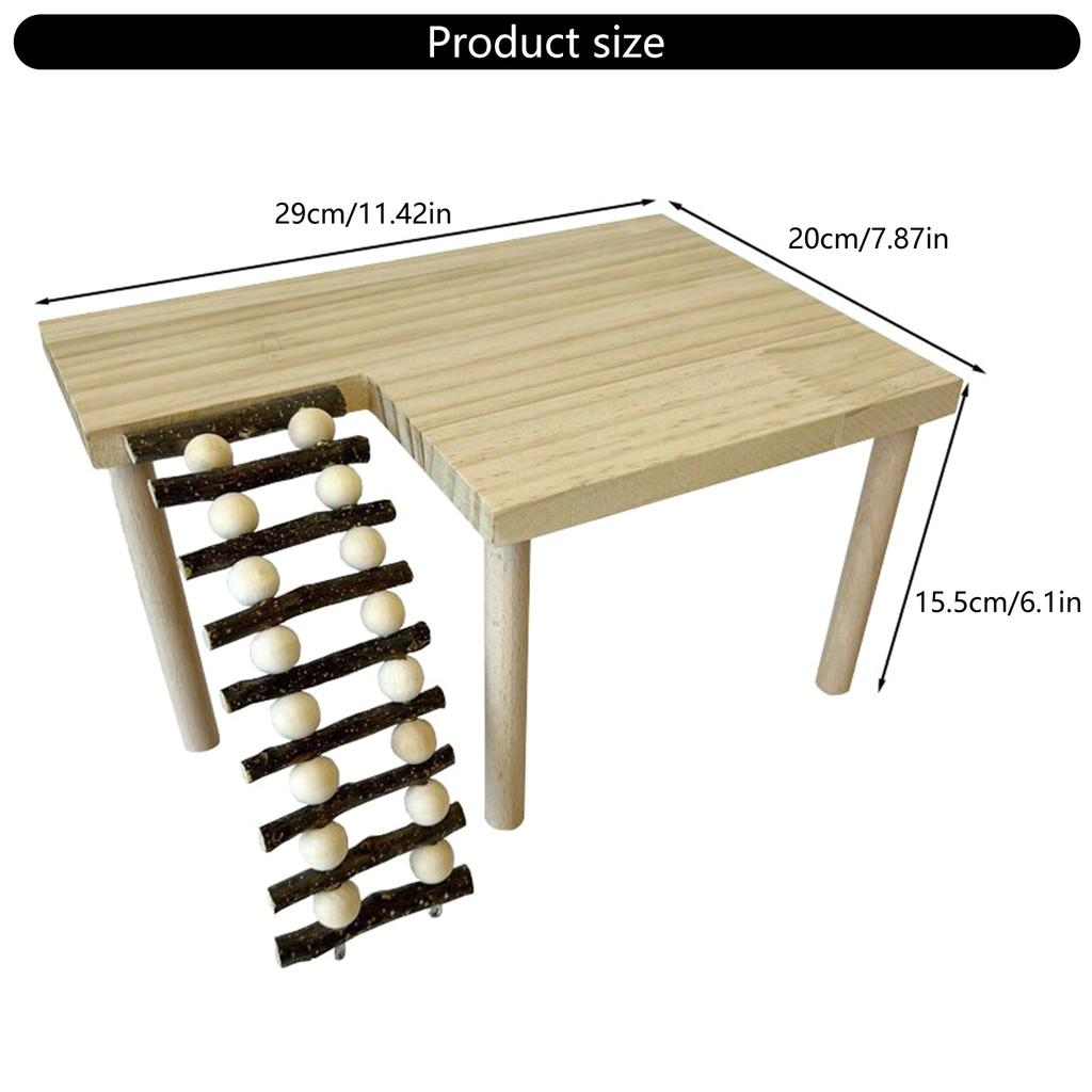 Wooden Climbing Platform for Hamsters Gerbils Small Pet Grinding Jumping Toy for Promoting Exercise and Exploration