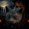 Three-eyed Cat Round Bead Three-dimensional Cat Head Home Decoration Halloween Aromatherapy Candle Atmosphere