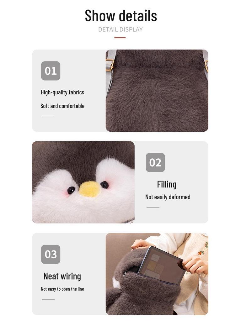 Girlish Heart Penguin Cub Plush Backpack & Crossbody Bag
