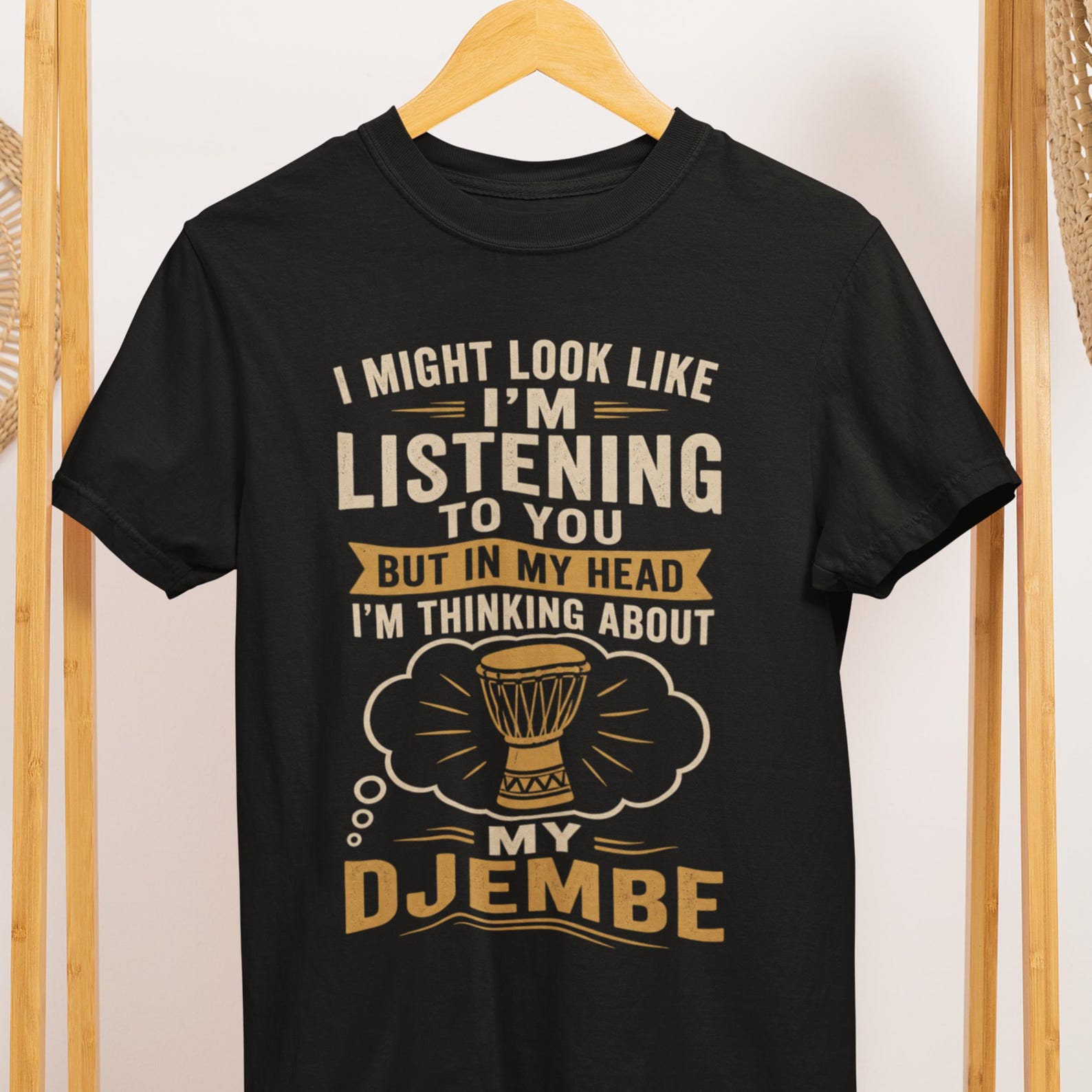 Djembe Drummer T-Shirt, Percussion Music Tee, African Drum Player Gift S