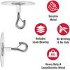 AccEncyc 12 Pcs No Hole Adhesive Ceiling Hooks No Drill Ceiling Hanging Hook for Hanging Light Plants Lanterns Wind Chime Hanger Sticky Eye Hooks for