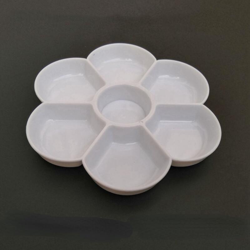 7-hole Plum Blossom Imitation Porcelain Watercolor Palette Art Painting Tray Oil Painting Palette Tray