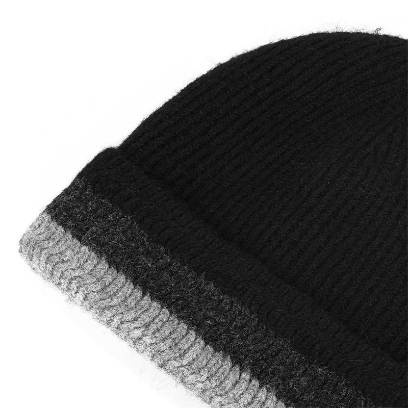 Winter Men Knitted Hat Gradient Color Matching Warm Wool Hat