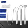 Stainless Steel Tongue Scraper & Bad Breath Remover - Oral Care Tool for Tongue Cleaning